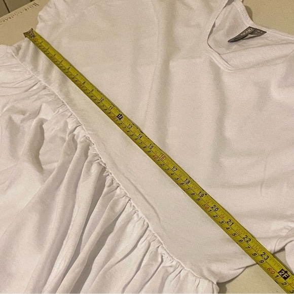ASOS Shirt Women’s Size 12 White Short Sleeve Top Relaxed Tunic Cotton Peplum - Picture 7 of 9